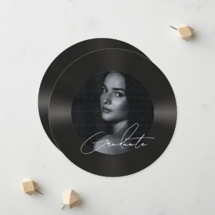 Retro-Vinyl-Schallplatten-Foto-Abschluss Ankündigung