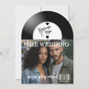 Retro-Vinyl-Schallplatten-Foto-Cover-Hochzeit Einladung