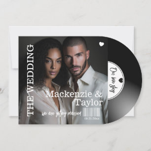 Retro-Vinyl-Schallplatten-Foto-Cover-Hochzeit Einladung