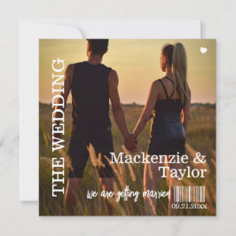 Retro-Vinyl-Schallplatten-Foto-Cover-Hochzeit Einladung