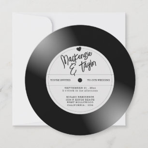 Retro Vinyl-Schallplatten-Foto-Hochzeit Einladung