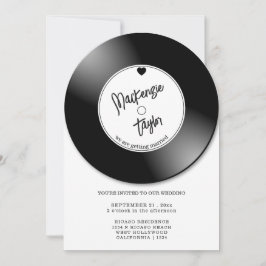 Retro Vinyl-Schallplatten-Foto-Hochzeit Einladung