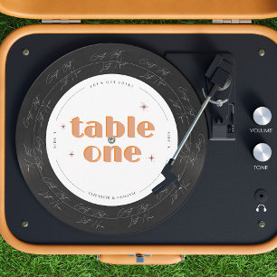 Retro-Vinyl-Schallplatten-Musik   Hochzeitstisch-N Einladung