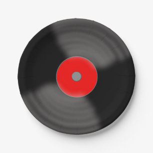 Retro-Vinyl-Schallplatten-Party 1950er Musik-Papie Pappteller