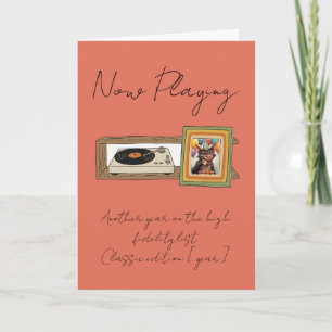 Retro-Vinyl-Schallplattenspieler-Foto personalisie Karte