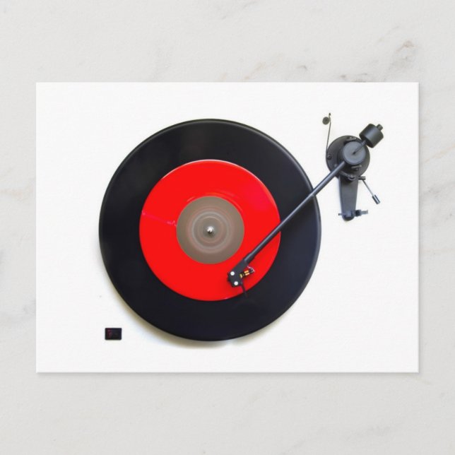 Retro Vinyl Turntable Postkarte (Vorderseite)