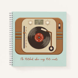 Retro Vinyl Turntable Spiral Notebook Notizbuch