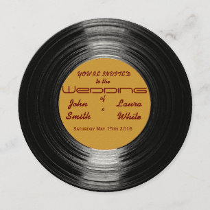 Retro Vinyl Wedding Einladung