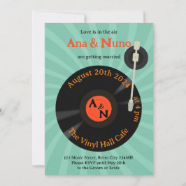 Retro Vinyl Wedding Einladung