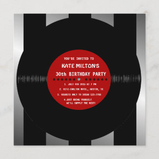 Retro Vinylaufzeichnung L modernes Einladung