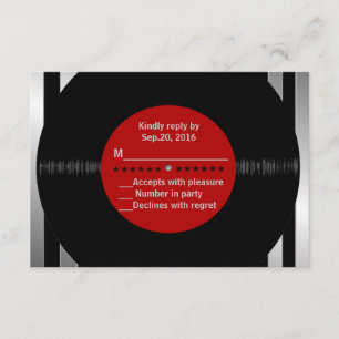 Retro Vinylaufzeichnung L modernes UAWG RSVP Karte