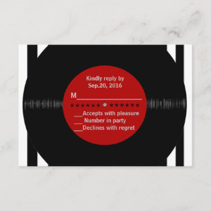 Retro Vinylaufzeichnung L modernes UAWG RSVP Karte