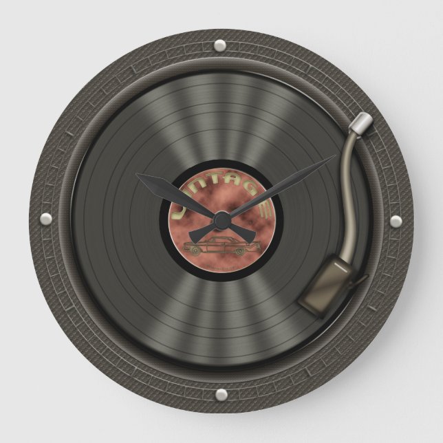 Retro Vinylaufzeichnungs-Musik-Wanduhr Große Wanduhr (Vorderseite)