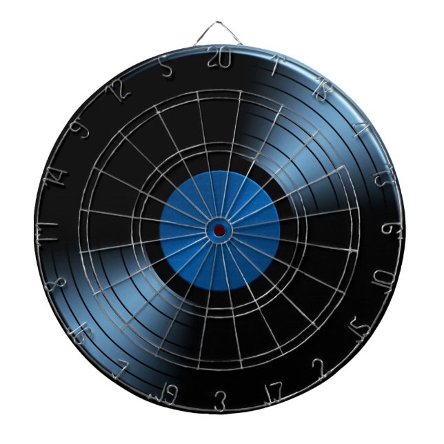 Retro VinylRekordalbum im Blau Dartscheibe (vorne)