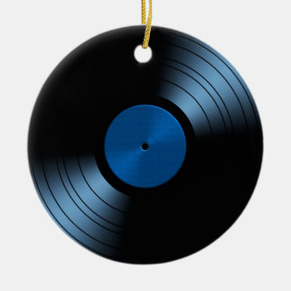 Retro VinylRekordalbum im Blau Keramikornament