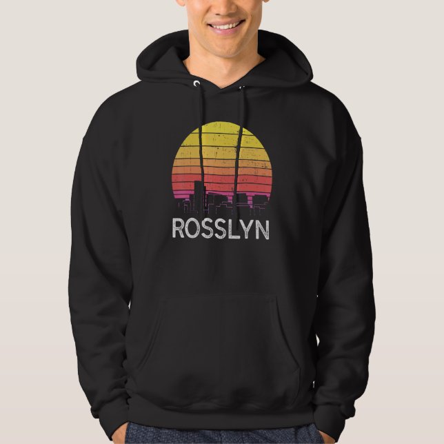 Retro Virginia Rosslyn Skyline Vintage Urban Build Hoodie (Vorderseite)