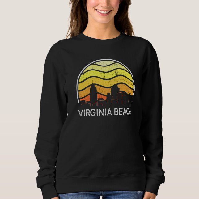 Retro Virginia Virginia Beach Visitors Skyline Vin Sweatshirt (Vorderseite)