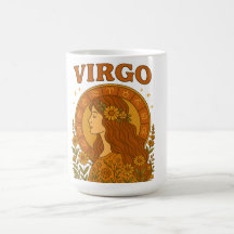 Retro Virgo Sternzeichen Boho Floral Astrologie