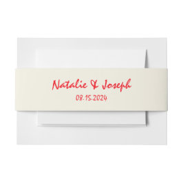 Retro Vivid Red Hand Schriftliche Bright Einzigart Einladungsbanderole