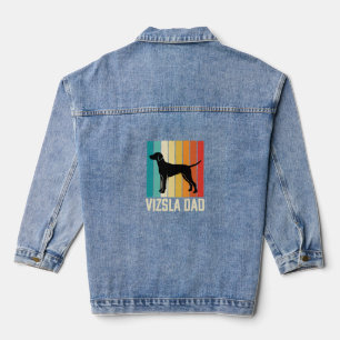 Retro Vizsla Vater Hund Silhouette Jeansjacke