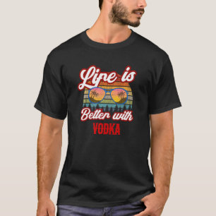 Retro Vodka Sonnenuntergang mit Vodka T-Shirt