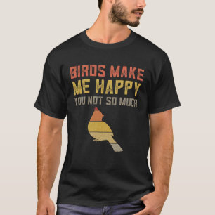 Retro-Vögel machen mich glücklich Vogelbeobachtung T-Shirt