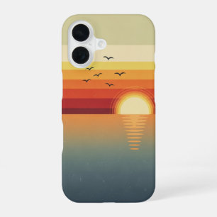 Retro-Vögel über dem Ozean iPhone 16 Hülle