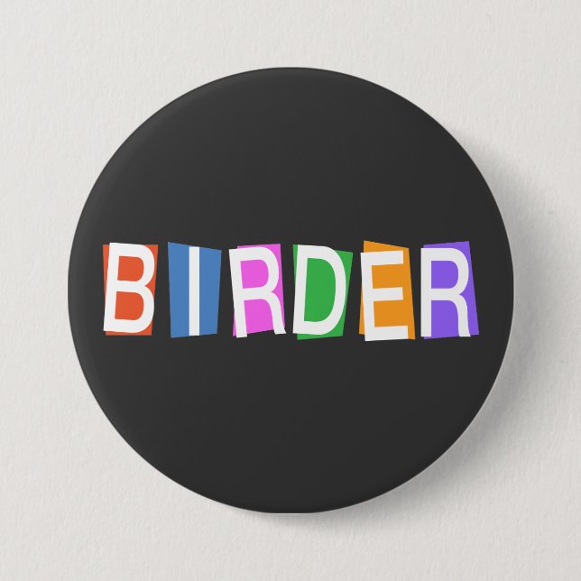 Retro-Vogelfreund Button (Vorderseite)