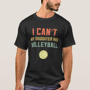 Retro Volleyball Mama ich kann meine Tochter hat V T-Shirt