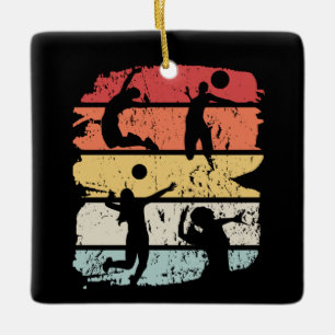 Retro Volleyballspieler Keramikornament