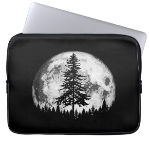 Retro Vollmond & Minimalistischer Pine Tree Vintag Laptopschutzhülle