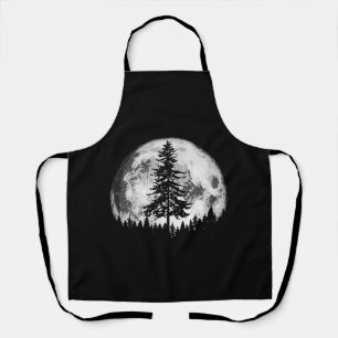 Retro Vollmond & minimalistischer Tannenbaum Vinta Schürze