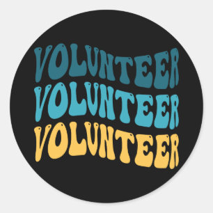 Retro Volunteer Runder Aufkleber