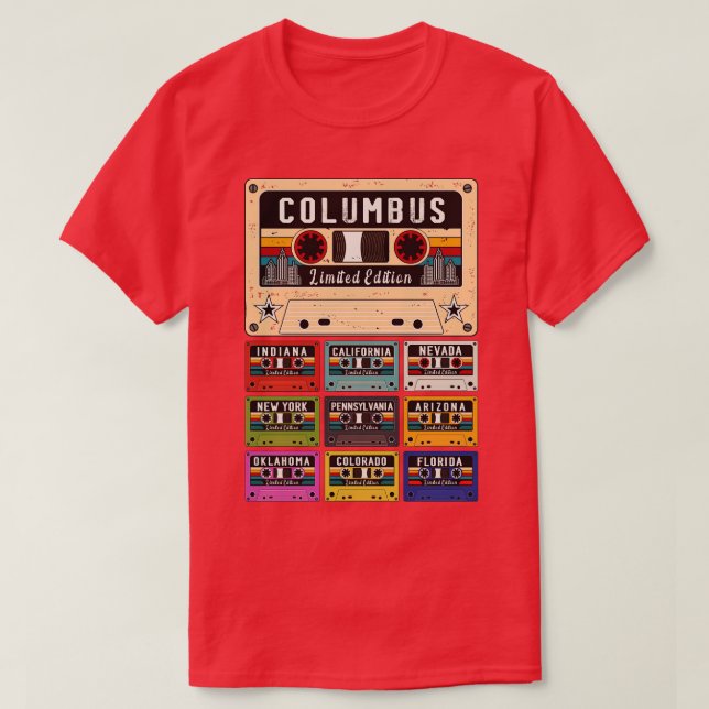 Retro von Columbus City T-Shirt (Design vorne)