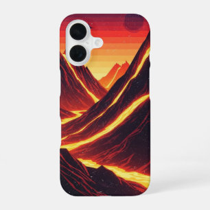Retro-Vulkanglühen iPhone 16 Hülle