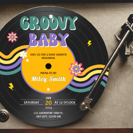 Retro Vynil Record Groovy Baby Shower 70er 80er Gi Einladung