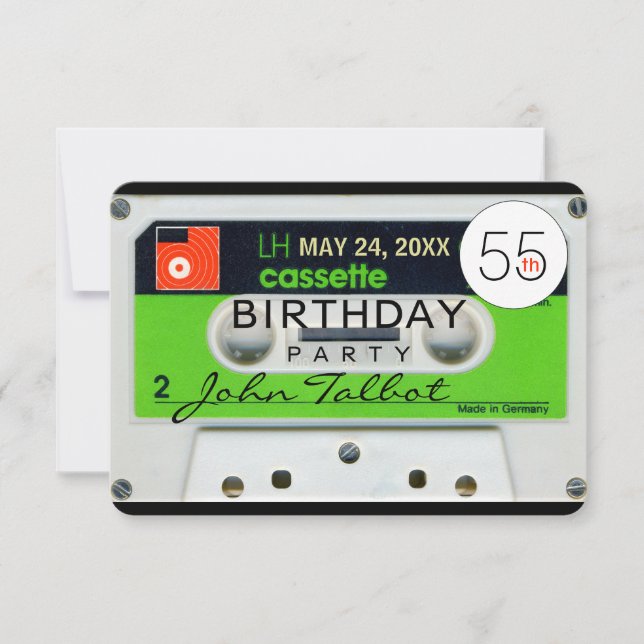 Retro W Audiotape 55e anniversaire Invitation de f (Devant)