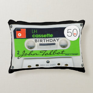Retro W Audiotape Cassette 50. Geburtsname AP Dekokissen
