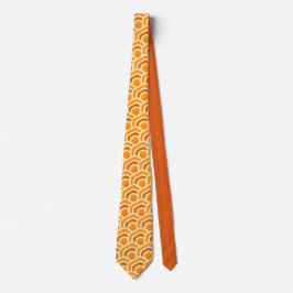 Retro-Waben-Wellen Orange-Sechseck-Muster Krawatte