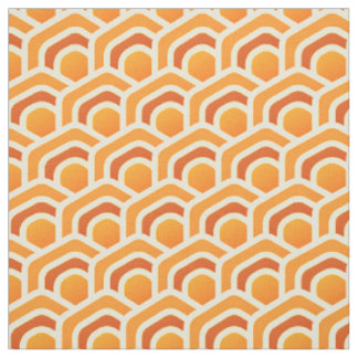 Retro-Waben-Wellen Orange Sechseck-Muster Stoff
