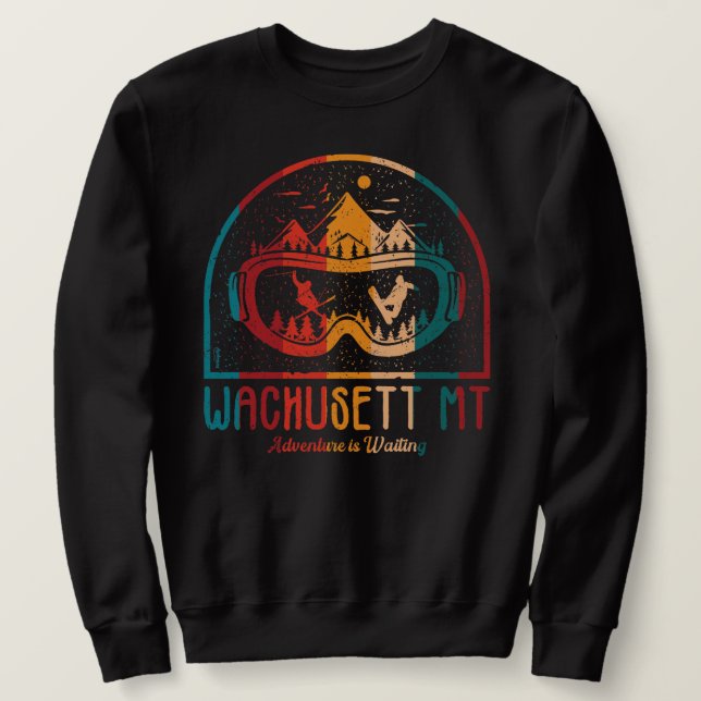 Retro Wachusett Skiabenteuer Sweatshirt (Design vorne)