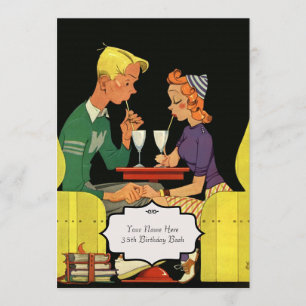 Rétro wagon-restaurant - faire-part de mariage