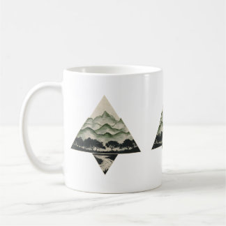 Retro-Wald-Bäume-Wildtiere-Natur-Vintage Kaffeetasse