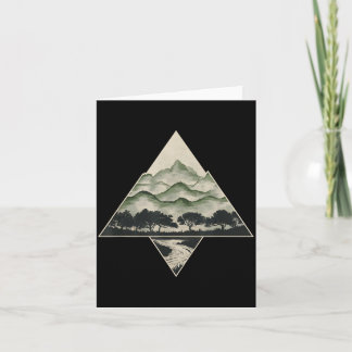Retro-Wald-Bäume-Wildtiere-Natur-Vintage Karte