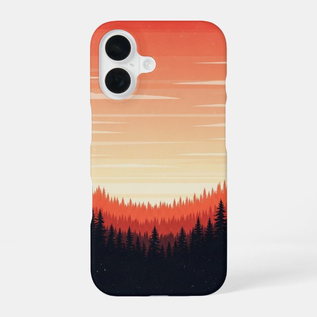 Retro-Wald-Glanz iPhone 16 Hülle (Rückseite)