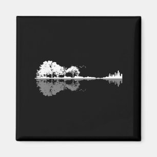 Retro-Wald Lustige Natur Gitarre Klick Musik Magnet