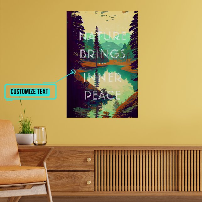 Retro-Wald mit Seelandschaft Poster (Please enjoy our design and see the others in the collection.)