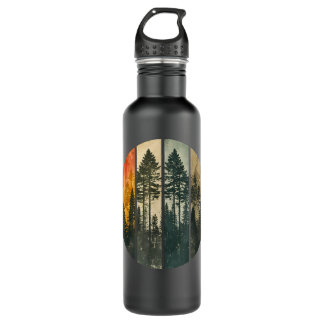 Retro Waldbäume im Freien Natur Frauen Vinta Edelstahlflasche