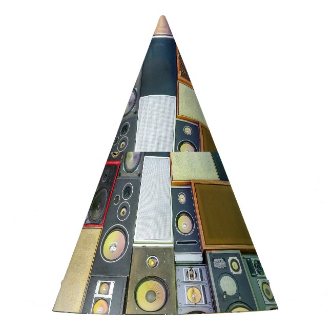 Retro Wall-Hung: Design Vintager Lautsprecher Partyhütchen (Vorderseite)