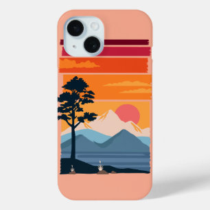 Retro-Wanderlust-Sonnenuntergang-Berg-Naturschönhe Case-Mate iPhone Hülle